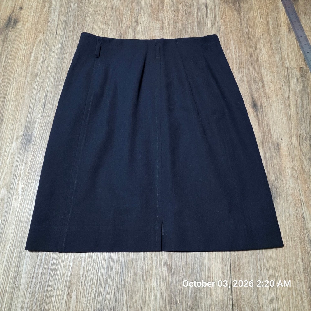 Ralph Lauren Navy Blue Wool Blend Pencil Skirt Made in USA Size 10
